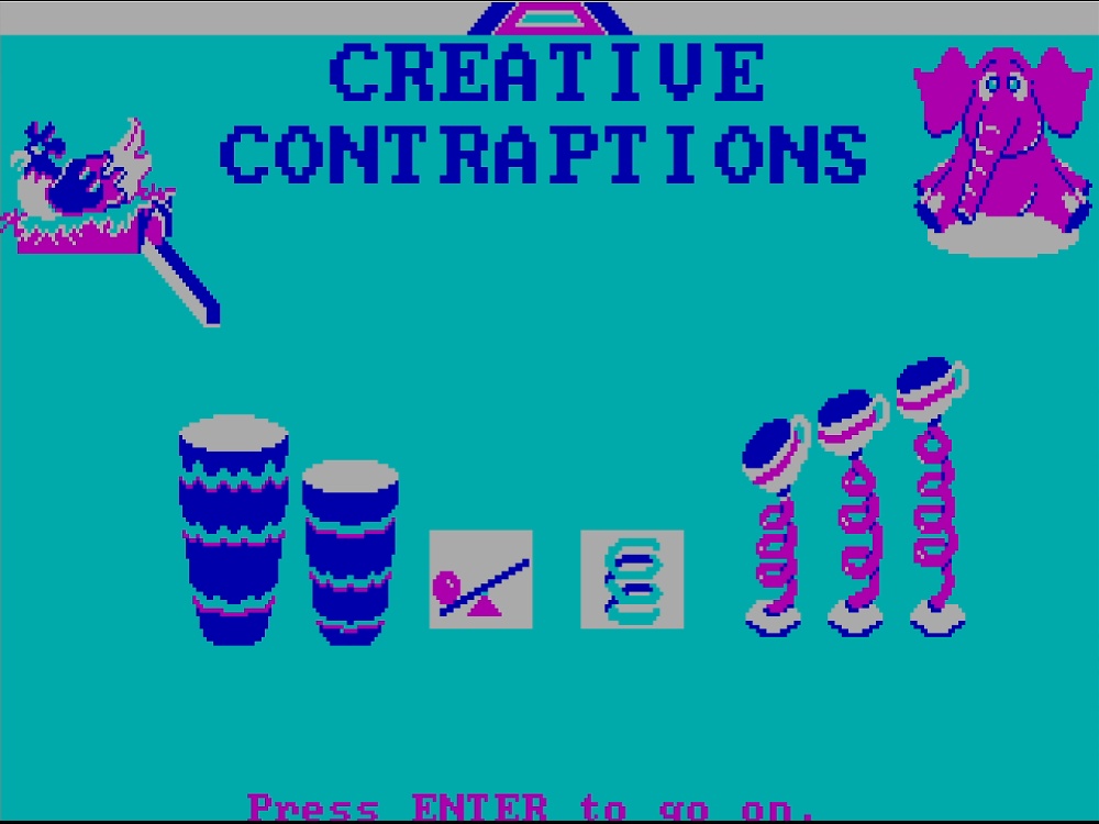 Title Screen of Creative Contraptions for DOS